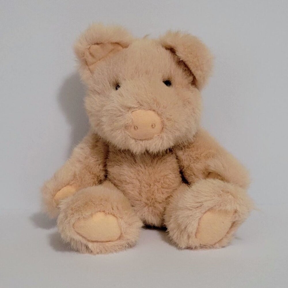 Vintage Jerry Elsner Jointed Pink Pig Plush ~ Made with Rabbit Fur ~ 10" ~ RARE